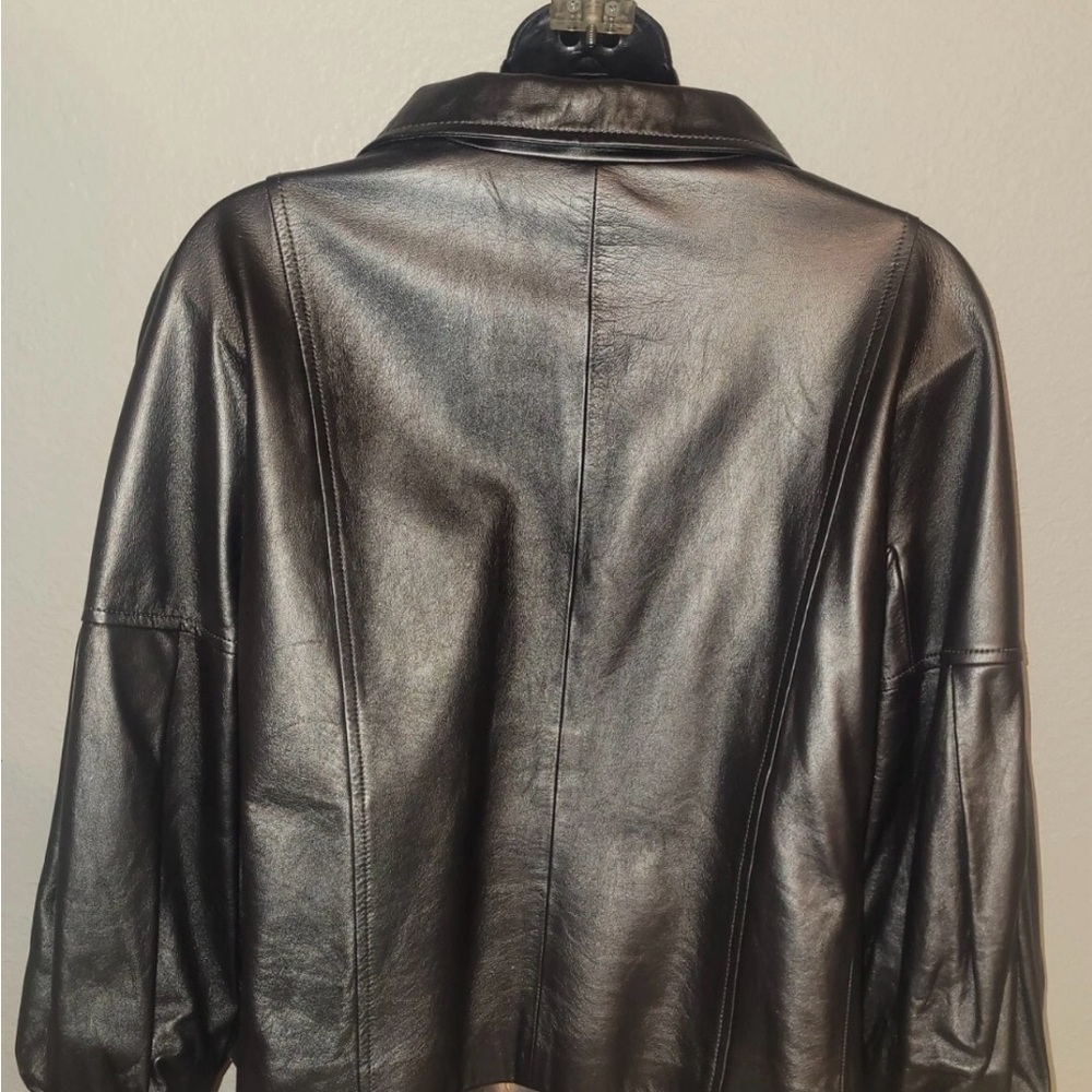 St. John women’s pearlised Napa leather grey jacket - Picture 11 of 12
